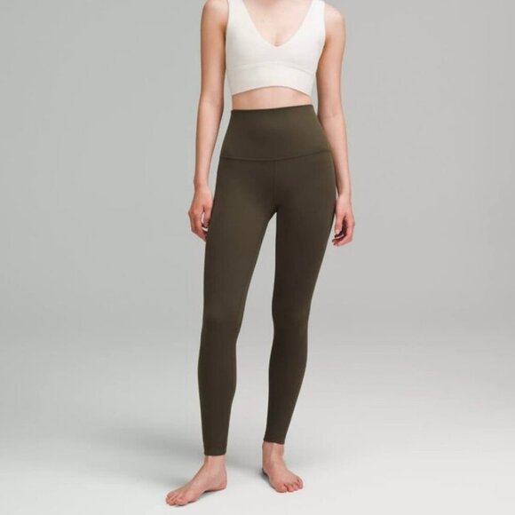 Lululemon Align Super High Rise Pant 28” Dark Olive Green Tights Women’s Size 4 - Picture 1 of 5